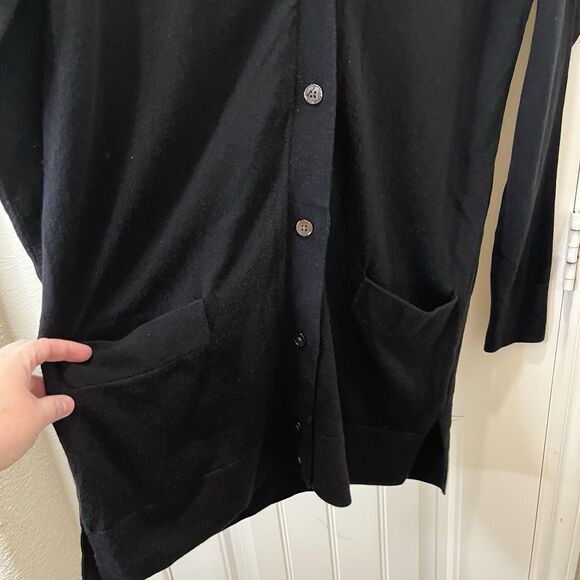 GAP Black Merino Wool Blend Button Up Cardigan Sweater Womens Size S NWT - Picture 2 of 9